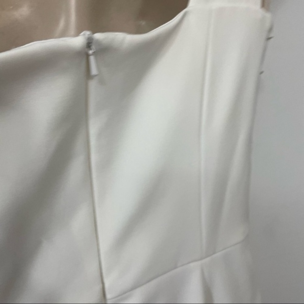 MISHA strech lace up sides midi dress one shoulder white size medium M cut out - Picture 7 of 15